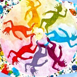 disegno di figure umane con colori diversi per teoria simbologia dei colori